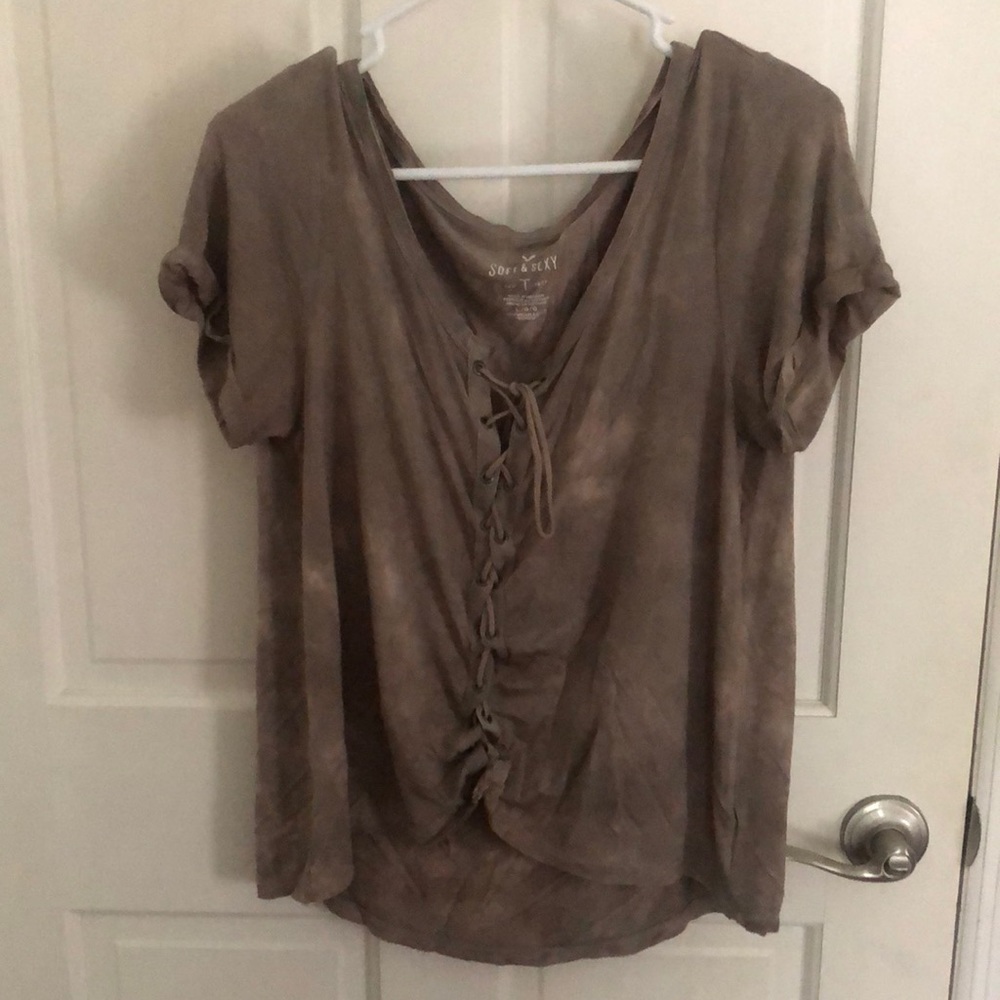 Acid wash short sleeve tee